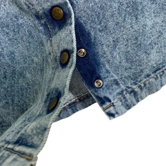 Vintage Zena Acid Wash Denim Pencil Skirt Size 11 Blue Denim Snap Butt Split USA - Picture 4 of 7